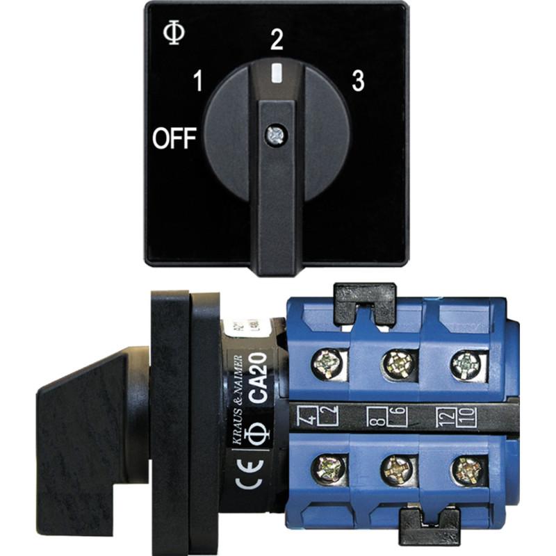 Blue sea 9010 switch, av 120vac 32a off 3 positions