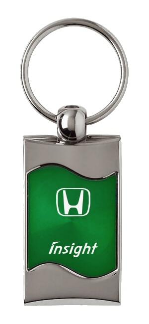 Honda insight green rectangular wave key chain ring tag key fob logo lanyard