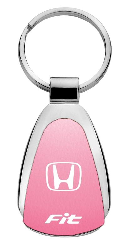 Honda fit pink tear drop metal key chain ring tag key fob logo lanyard