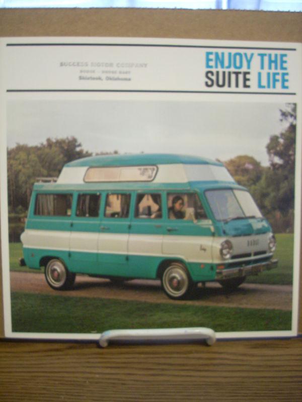 Nos 1969 dodge a 100 van travco sales brochure rv enjoy the suite life