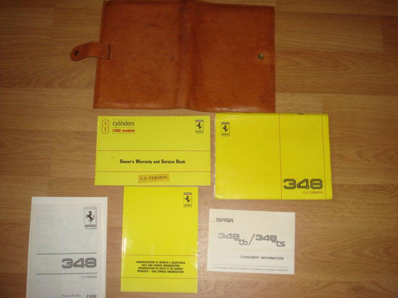 1989-1990 ferrari 348 owner's  manual & leather case