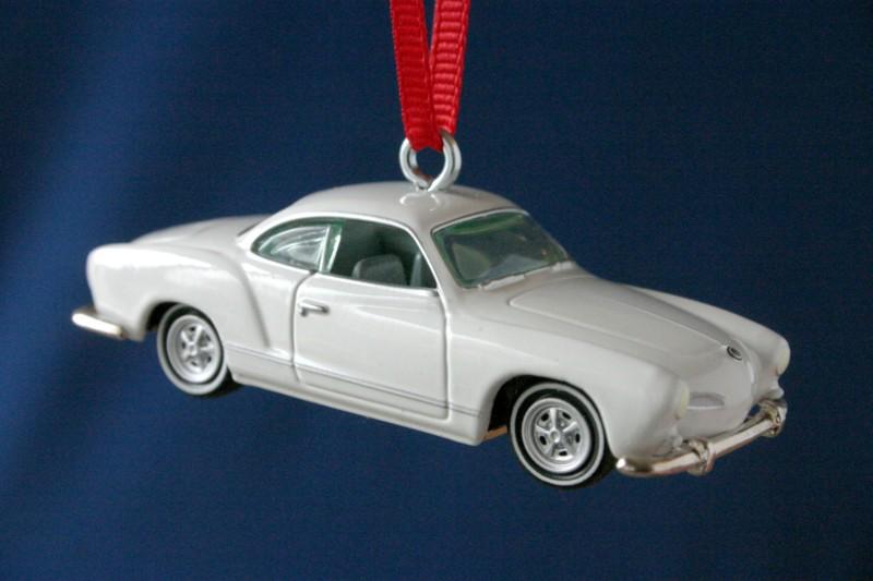 64 65 66 vw karmann ghia * white volkswagen * christmas tree ornament