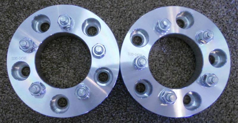 Pair of 5 x 135mm to 5 x 4.5" (114.3mm) wheel adapters/spacers 1.5",12x1.5 studs