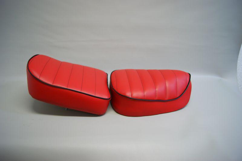Honda ct90 k1-k6 trail 90 seat cover & buddy seat  red with black welt (w/st/e)