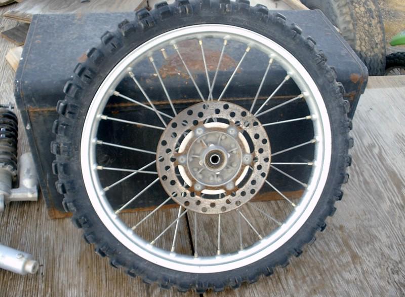 1988-90 kawasaki kx80 kx front wheel w knobby tire