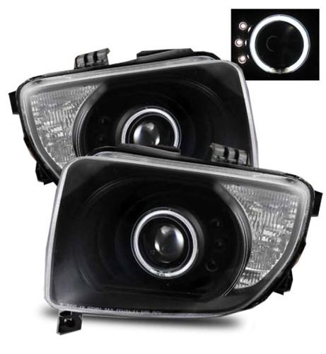 03-06 honda element jdm ccfl 7000k angel eye halo black projector headlights