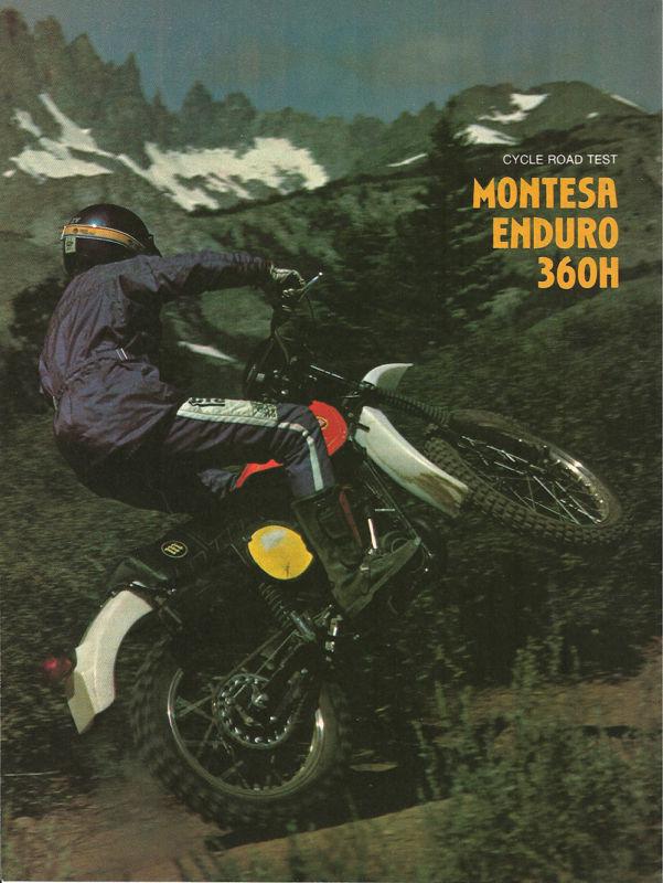 1978 montesa enduro 360h motorcycle road test with dyno specs 7 pages 360 h