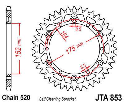 Jt sprocket rear 41t alu fits yamaha yfz350 w,b,d,e,f,g,h,j,k banshee 1989-1998