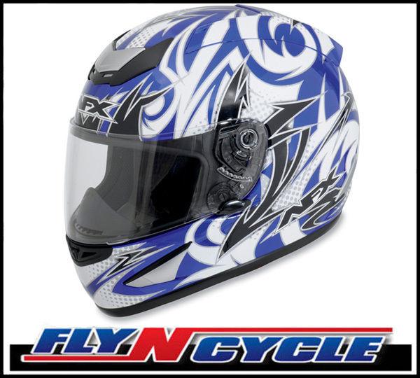 Afx fx-95 blue multi xl full face motorcycle helmet dot ece