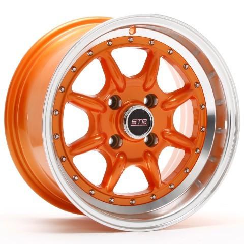 15'' str 504 orange machine lip 15x8 4x100/114.3 +25 dc2 da integra ek eg honda