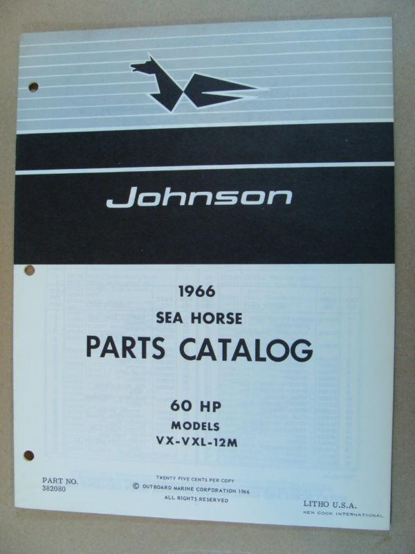 1966 omc johnson 60 hp models vx vxl 12m outboard motor parts catalog 382080