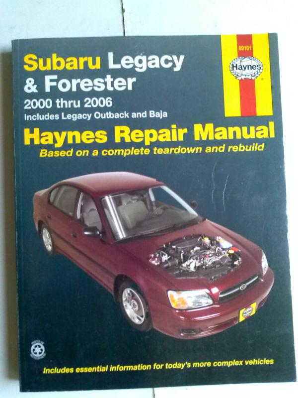 Haynes repair manual subaru legacy & forester 2000-06 +outback & baja