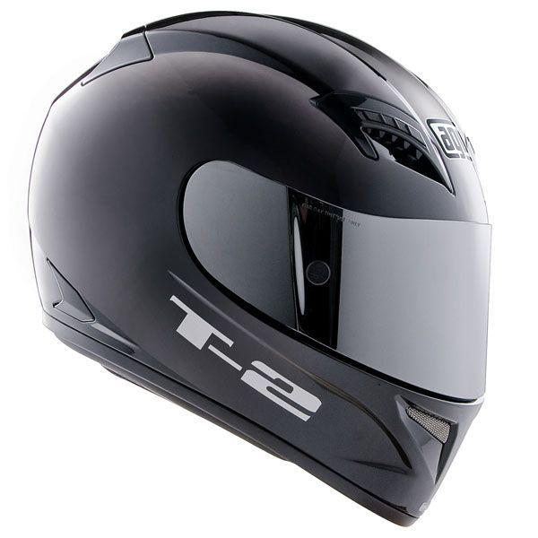 Agv t-2 solid black full face street helmet new xxl 2x-large