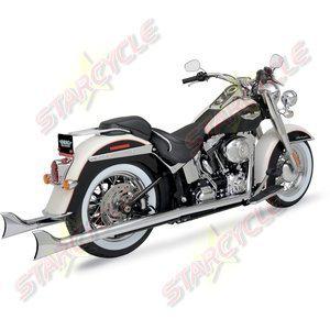 97-11 harley davidson fxst flst python chrome fishtail dual full exhaust