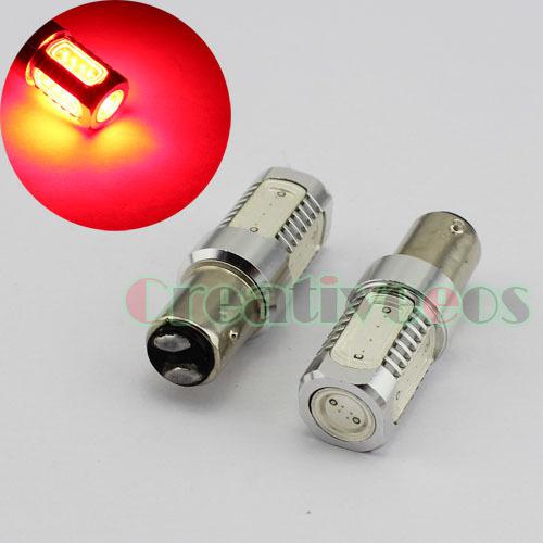 2x 1157 bay15d p21/5w high power 7.5w car 12v backup led tail brake light bulb