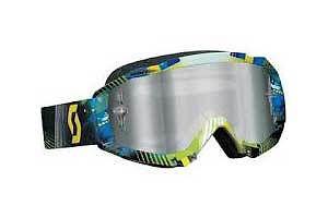 New scott hustle w/ clear works lens adult goggles, tangent blue/green, one size