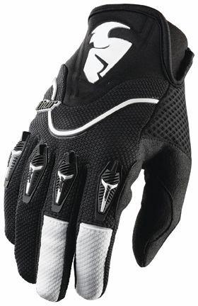 Thor 2012 flow gloves black white motocross x-small xs