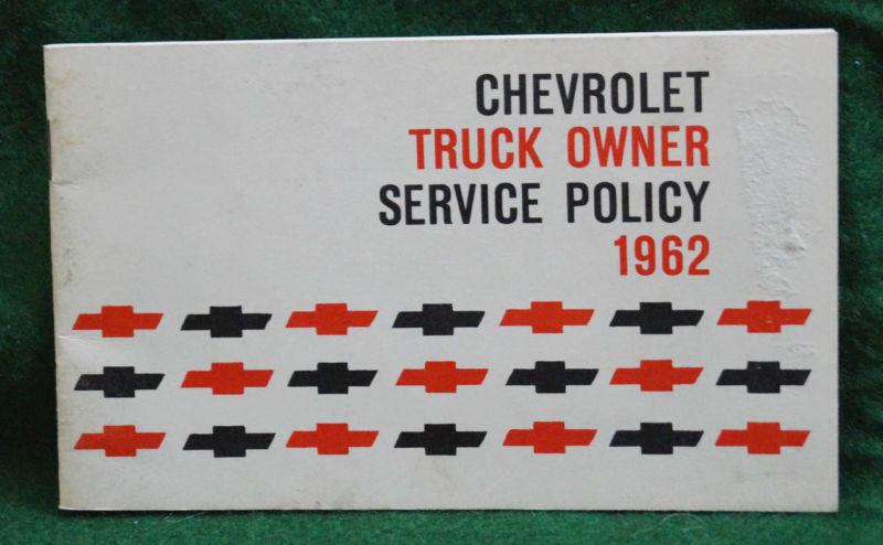  1962 chevrolet truck owner service policy  original 