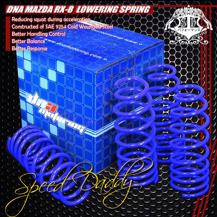 1.75" drop suspension racing lowering spring springs 03-10 mazda rx-8 rx8 blue