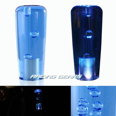 Universal 7 color led 100mm blue bubble screw on manual gear stick shift knob