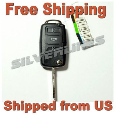 2007-1998 vw volkswagen jetta flip key remote keyless entry fob case only- vwc