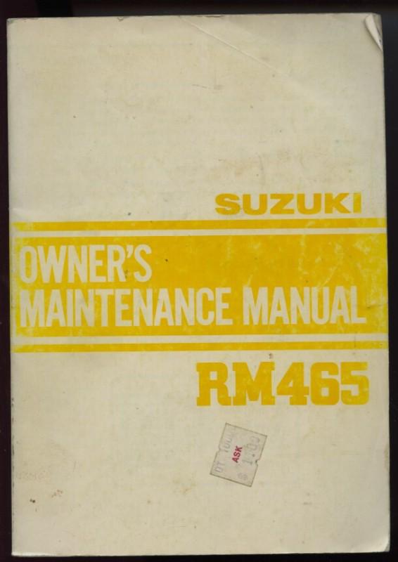 1982 suzuki rm465 owner's manual