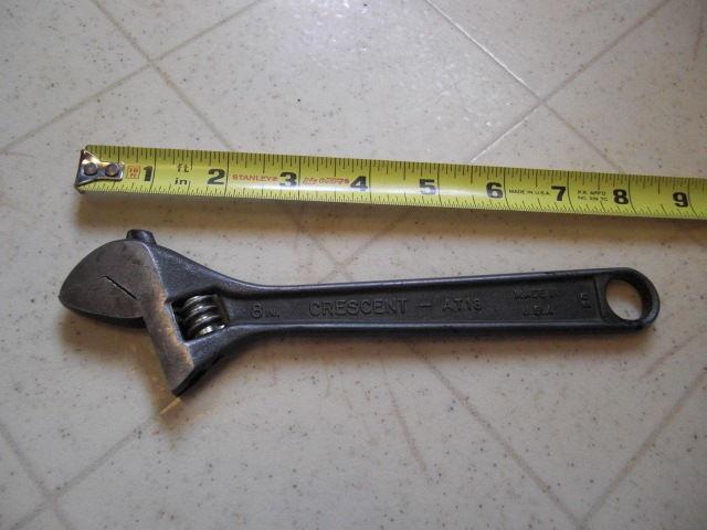 Vintage crescent at18 black oxide adjustable wrench 8"