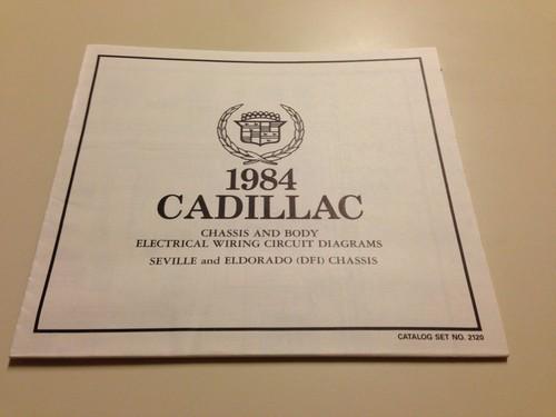 1984 cadillac eldorado & seville (dfi) chassis wiring diagrams factory oem gm