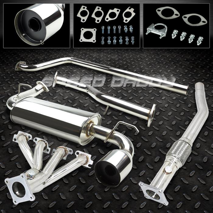 4.75"muffler tip catback/cat back+header exhaust 00-05 dodge neon sohc 2.0l 4cyl