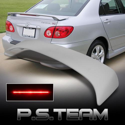 03-08 toyota corolla ce le s trunk spoiler wing w/led brake light (paintable)