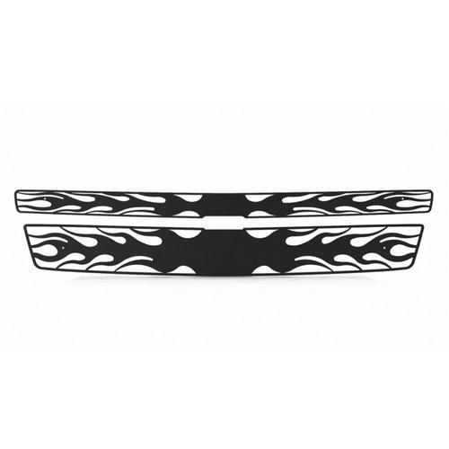 Chevy tahoe 07-13 except hybrid horizontal fire black powdercoat grill add-on