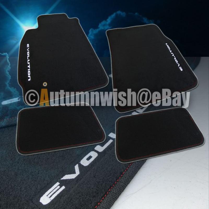 2003-2007 mitsubishi evo 8 9 floor mat carpet black w/ red stitch