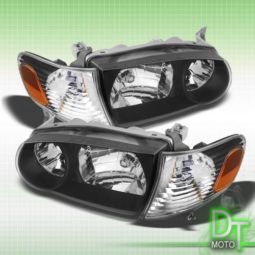 Black 01-02 corolla crystal headlights headlamps+corner signal lamps left+right