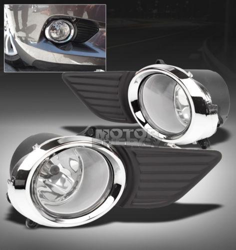 11 12 toyota sienna jdm bumper driving clear fog light+black/chrome cover+switch