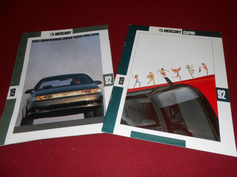 1992 mercury capri brochure plus '92 mercury full-line sales catalog, 2 for 1