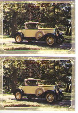 1930 chevy roadster baseball card sized cards - lot of 2 - must see !!