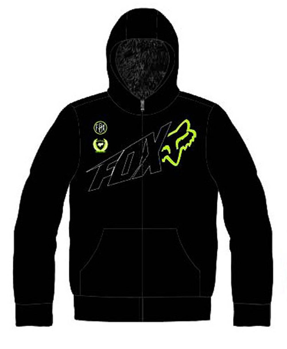 Fox boys torch sasquatch black zip-up hoody motocross sweatshirt mx 2014 fleece