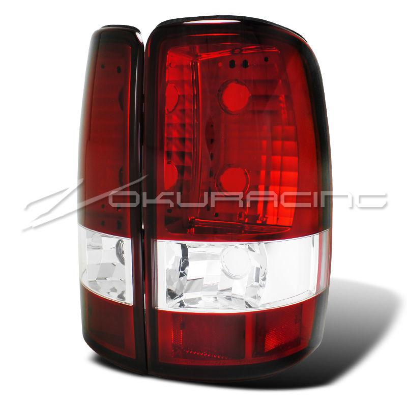 2000-2006 chevy gmc yukon denali tahoe red clear tail lights