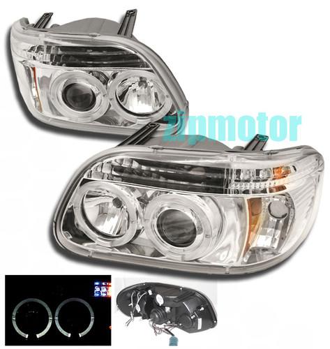 95-01 ford explorer halo led projector headlight chrome