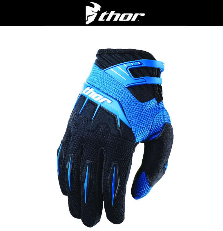 Thor youth spectrum blue black dirt bike gloves motocross mx atv 2014