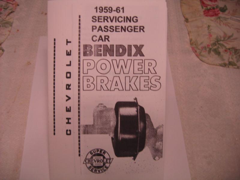 59-61- chev servicing passenger car bendix power brakes