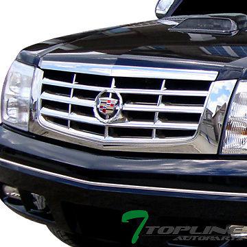 Factory front bumper grill grille badge emblem wreath 2p 02-06 cadillac escalade