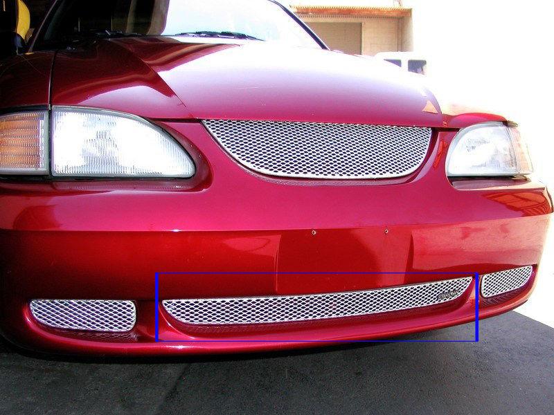 1994-1998 ford mustang  grillcraft silver lower grille mx-series 1pc grill 