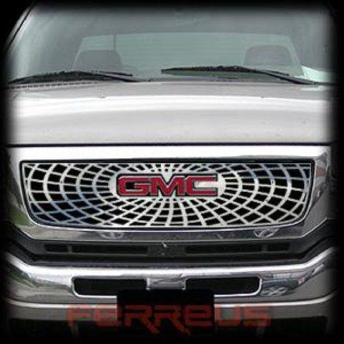 Gmc sierra ld hd 03-05 spider web polished stainless grill insert trim cover