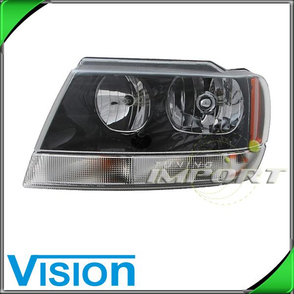 Driver side left l/h headlight lamp assembly 02-03 jeep grand cherokee laredo