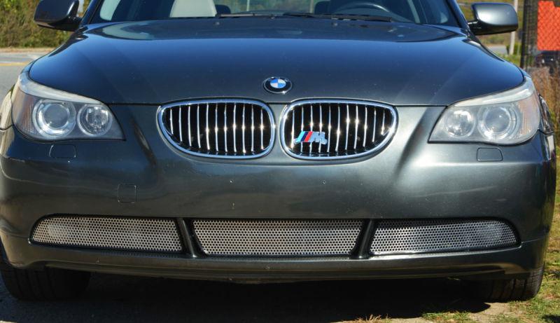 04-09 bmw e60 5 series 3 custom mesh grill bumper set ready 4 install headlights