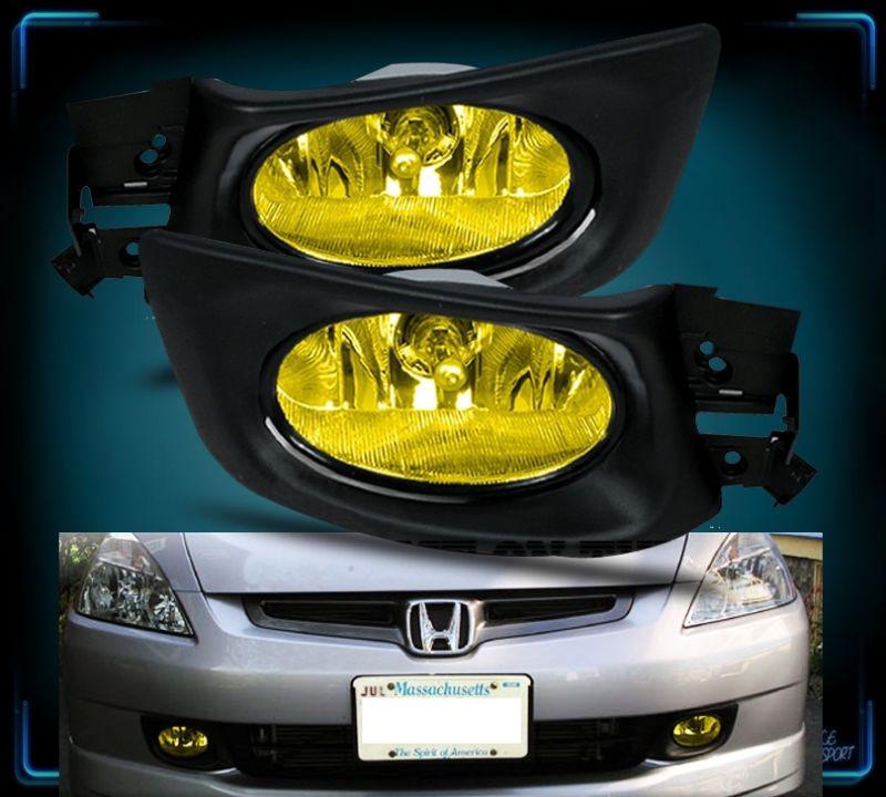 2003-2005 honda accord 4 door sedan yellow fog lights left right driving lamps