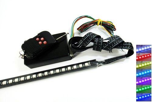 48 rgb smd led 7 color light strip scanner flash glow knight rider car underbody