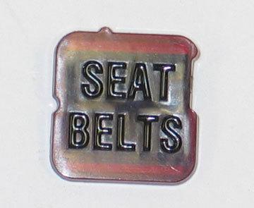 Corvette seatbelt warning lens, 1968 - 1971