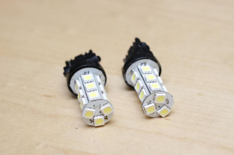 2pcs 3157 3156 t25 18-smd 5050 led backup/reverse bulb xenon white ship from usa